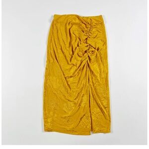 Zara Yellow Ruched Floral Skirt NWOT